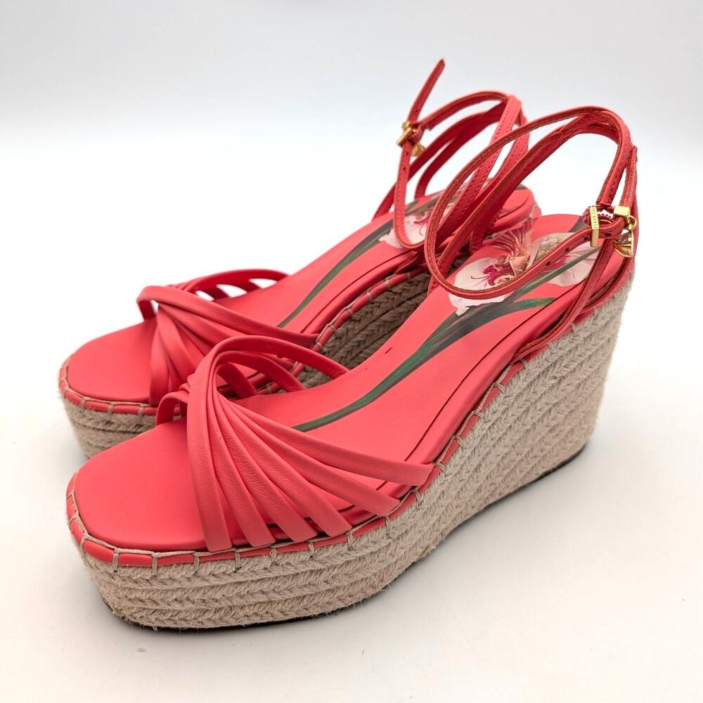 Ted Baker London Arabella Platform Wedge Sandal Women's Coral Size US9 EU39.5